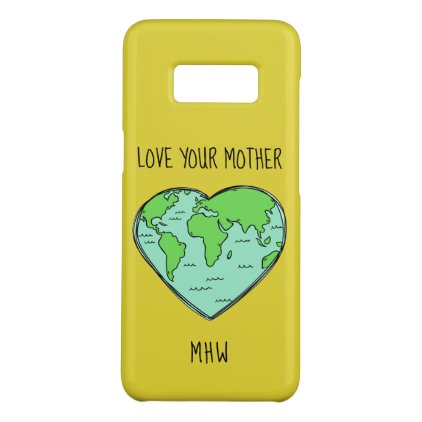 Earth Love custom monogram &amp; text phone cases