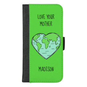 Earth Love custom name & text phone wallets