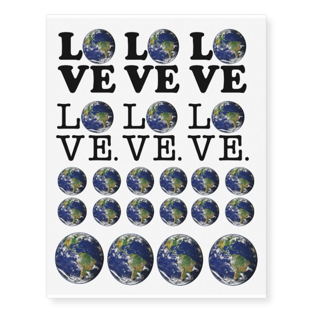 Earth Love Temporary Tattoos (Front)