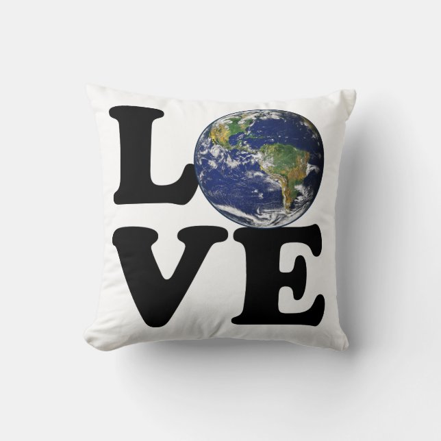 Earth Love Throw Pillow (Front)
