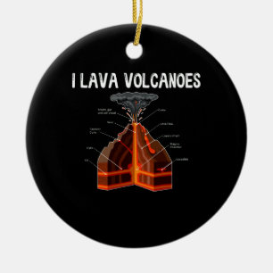 Earth Magma Lava Volcano Geology Science Ceramic Ornament