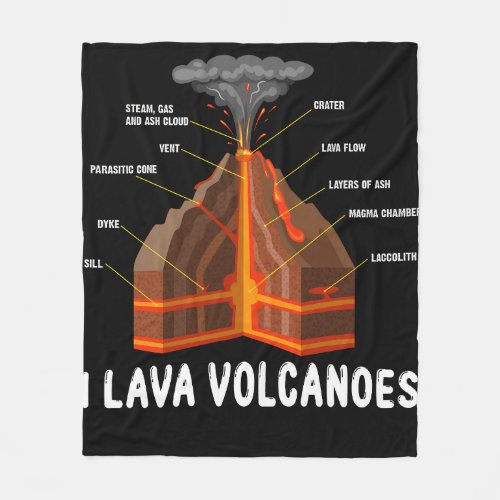 Earth Magma Lava Volcano Geology Science Gift Fleece Blanket