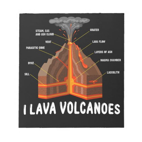 Earth Magma Lava Volcano Geology Science Gift Notepad