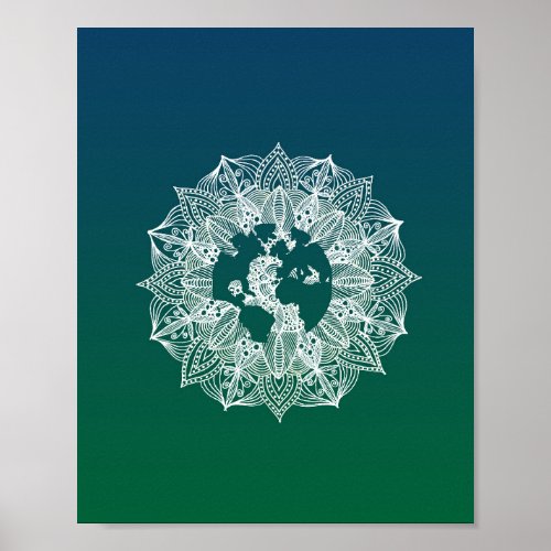 Earth Mandala Circle Poster