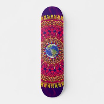 Earth Mandala Skateboard by DigitalArtMania at Zazzle