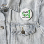 Earth Matters Butterfly Environmental Awareness Pinback Button (In Situ)