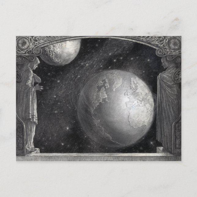 "Earth, Moon, and Milky Way" postcards (Front)