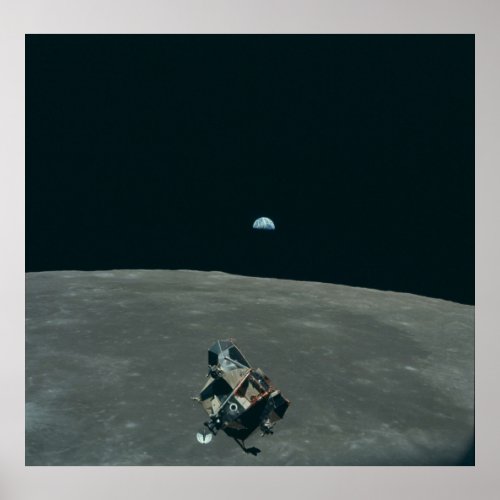 Earth Moon and the Lunar Module Poster