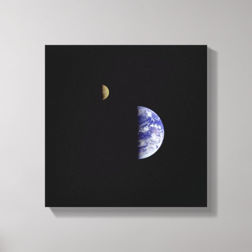 Earth Moon Galileo Space Photograph Canvas Print