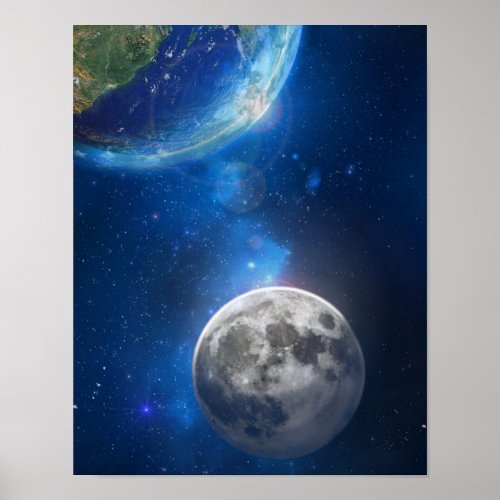 Earth Moon Poster