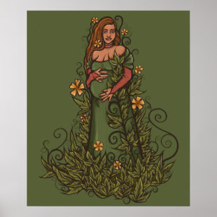 Earth Mother Goddess Druid Poster