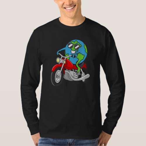 Earth Motorbike Earth Day Environmental Awareness  T_Shirt