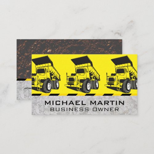 Earth Mover  Construction Machinery Vehicles Business Card