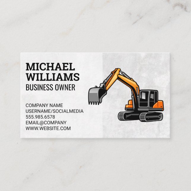 Earth Mover | Construction Vehicle Business Card (Front)