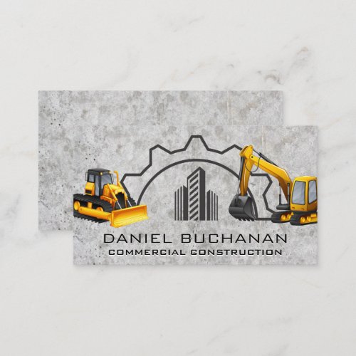 Earth Mover  Construction Vehicle  Concrete Business Card