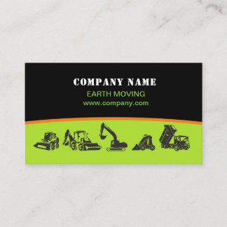 Earth moving, excavator, landscaping business card