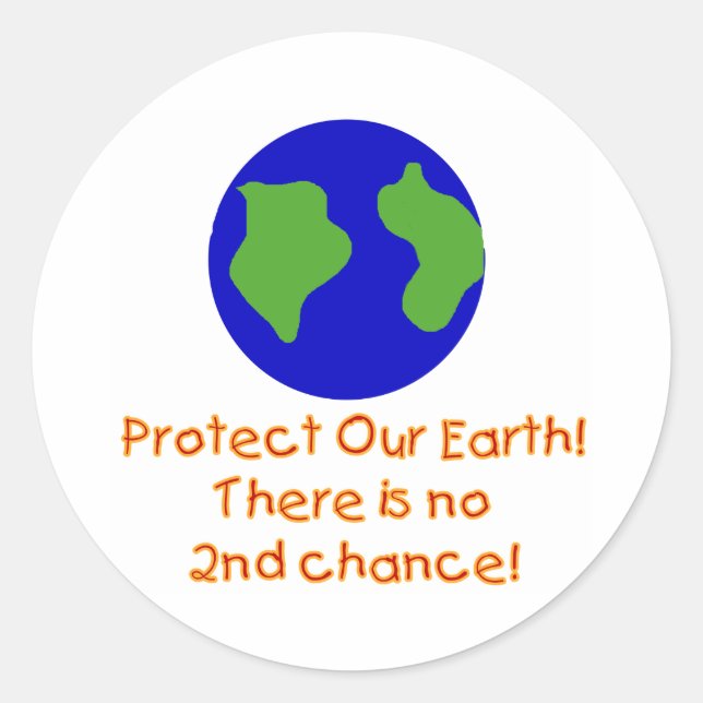 Earth No 2nd Chances Classic Round Sticker (Front)
