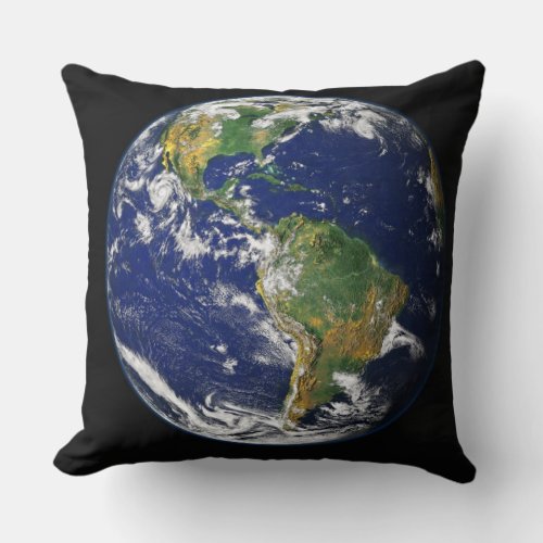 Earth North America South America Globe Throw Pillow