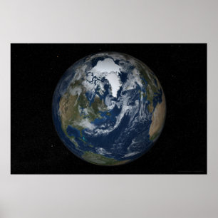 Earth North Polar View 78x52 (60x40) Poster