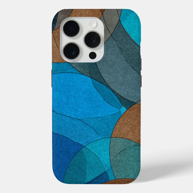 Earth & Ocean: Abstract Flow in Blue and Brown Case-Mate iPhone Case (Back)
