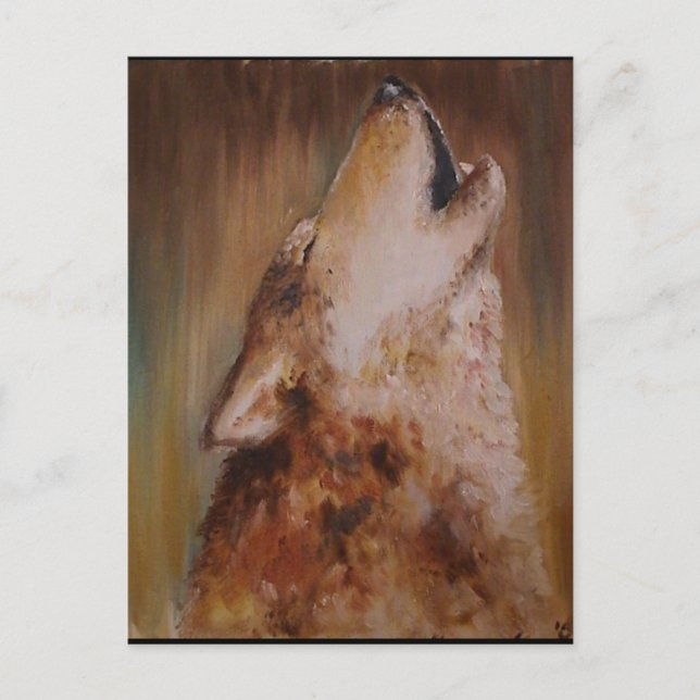 Earth oil color wolf postcard (Front)