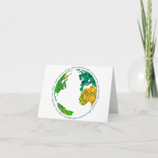 Earth on white background card