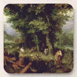 Earth or The Earthly Paradise, 1607-08 (oil on cop Beverage Coaster