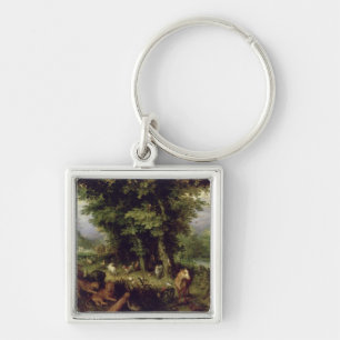 Earth or The Earthly Paradise, 1607-08 (oil on cop Keychain