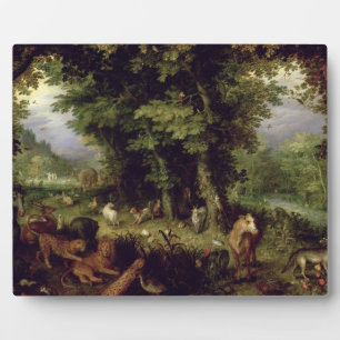 Earth or The Earthly Paradise, 1607-08 (oil on cop Plaque