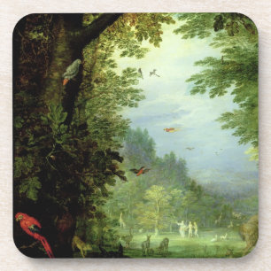 Earth or The Earthly Paradise, detail of Adam and Drink Coaster