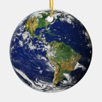 Earth Our World Round Ceramic Ornament by minx267 at Zazzle