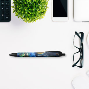 Earth Outer Space Galaxy Monogrammed Pen