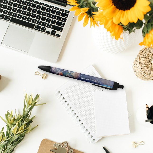 Earth Outer Space Galaxy Planets Monogrammed Pen (Creator Uploaded)