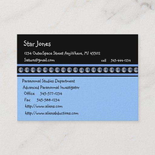 Customizable Earth OutSpace Planets Business Cards