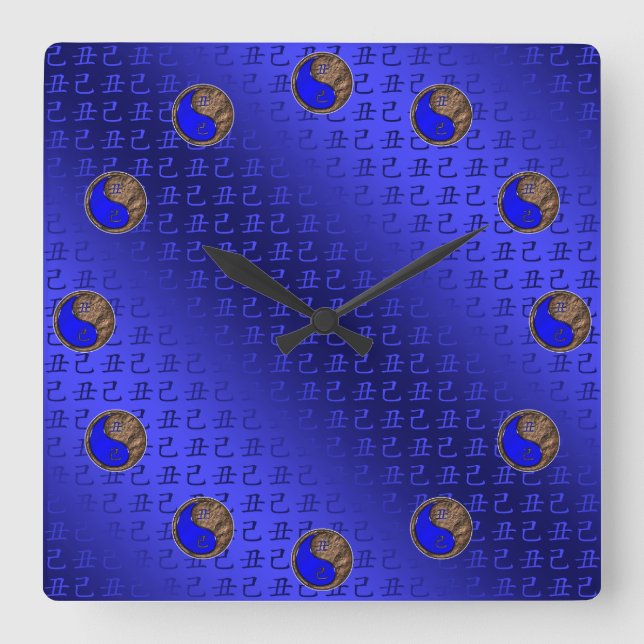 Earth Ox Square Wall Clock (Front)