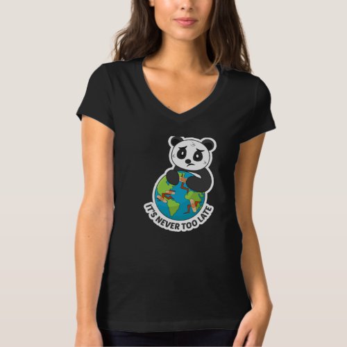 Earth Panda Slogan Design for Environment T_Shirt