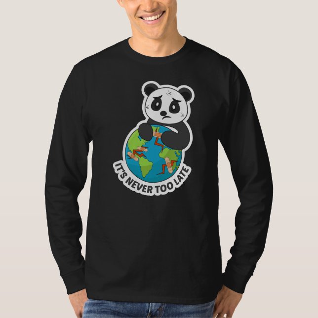 Earth Panda Slogan Design for Environment T-Shirt (Front)