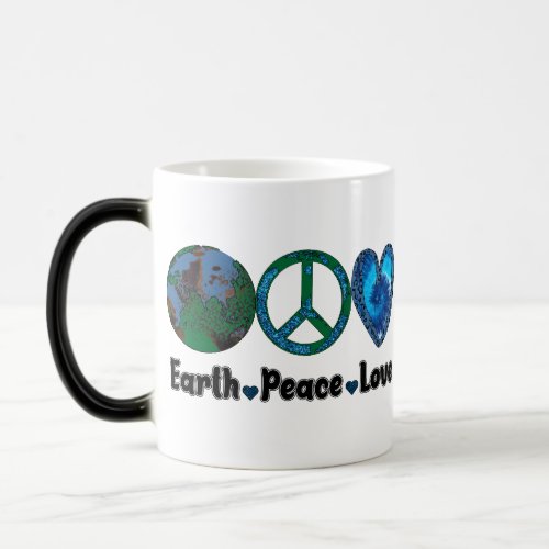 Earth Peace Love Mug Art Design