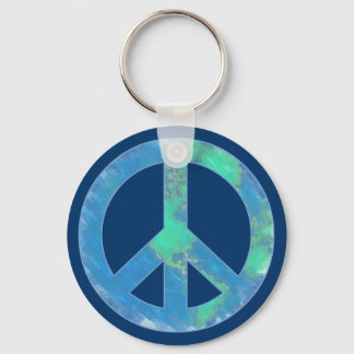 Earth Peace Sign Keychain