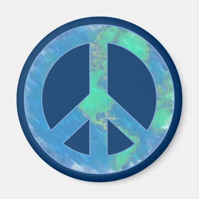 Earth Peace Sign Magnet (Front)