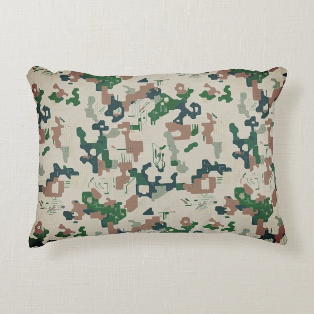 Earth Pixel Woodland  Accent Pillow (Front)
