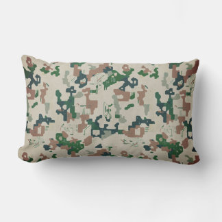 Earth Pixel Woodland  Lumbar Pillow