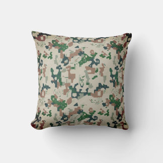 Earth Pixel Woodland  Throw Pillow