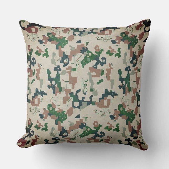 Earth Pixel Woodland  Throw Pillow (Front)