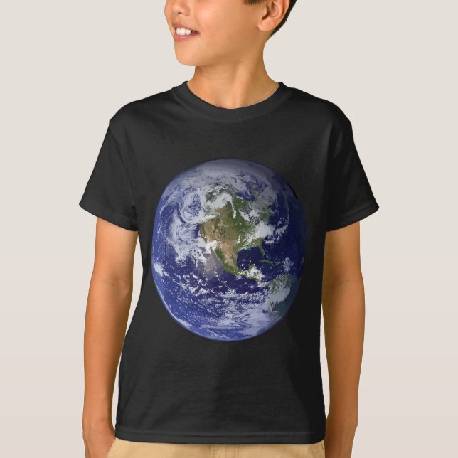Earth Planet Flat Earth North America Globe Space  T-Shirt (Front)