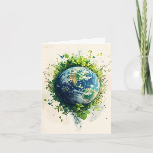 Earth Planet Nature Color Holiday Card (Front)