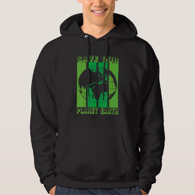 Earth Planet Safe Globe Vegan Vegetarian Mother Be Hoodie (Front)