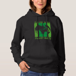 Earth Planet Safe Globe Vegan Vegetarian Mother Be Hoodie