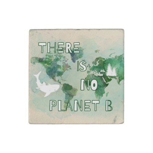 Earth Planet Save The World Home Typography Stone Magnet