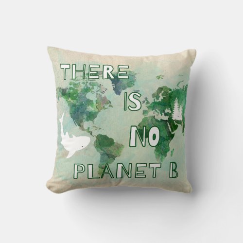 Earth Planet Save The World Home Typography Throw Pillow